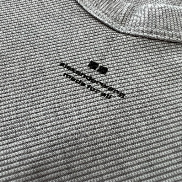 ALEXANDER WANG x UNIQLO Heat Tech Ribbed Sleeveless Bodysuit in Gray - Picture 5 of 7